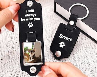 Personalized Pet Photo Keychain,Dog Paw Leather Keychain,Pet Loss Gift,Pet Passing Gifts,Dog Mom Gift,Custom Dog Picture,Pet Memorial Gift