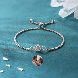 Custom Photo Projection Bracelet • Birthday Gift• Braided Rope Bracelet • Picture Inside Jewelry • Gift for Him • Memorial Gift