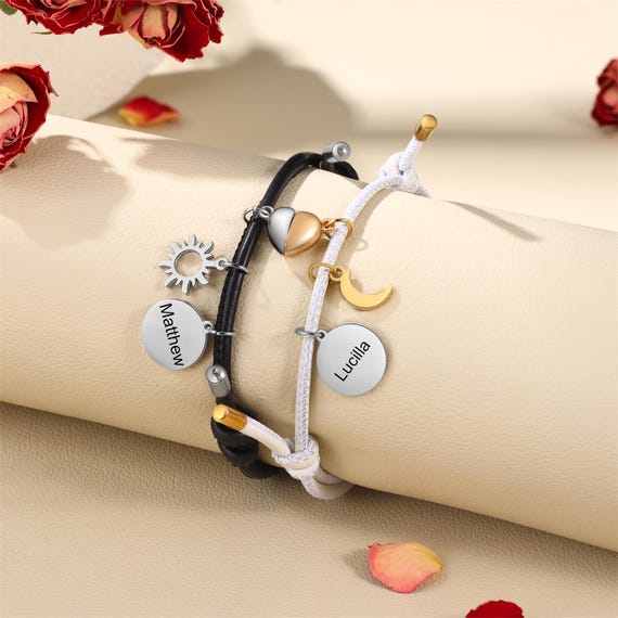 Paired Magnetic Couple Bracelets,magnetic Heart Bracelets