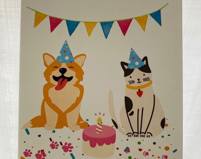 Pet Lovers Birthday Card - We Decorated, Human - Birthday Card From Pets