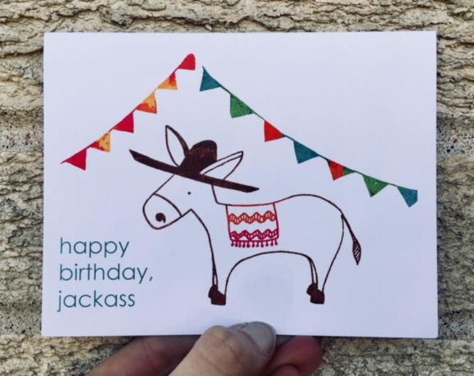 Funny Birthday Card - Happy Birthday Jackass, Card for Brother, Card for Husband, Card for Friend, Birthday Card Funny, For Him, Sarcastic