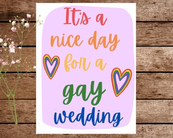 Digital - Gay Wedding Card - Nice Day For A White Wedding - Nice Day For A Gay Wedding - Lesbian Wedding - Gay Wedding - Love Is Love