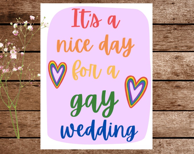 Digital - Gay Wedding Card - Nice Day For A White Wedding - Nice Day For A Gay Wedding - Lesbian Wedding - Gay Wedding - Love Is Love