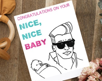 Digital - Funny New Baby Card - Nice, Nice Baby - Baby Shower Card, New Baby Card, For New Parents, Baby Sprinkle Card, Quirky Baby Shower