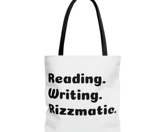 Funny Teacher Gift -Tote Bag - Reading Writing Rizzmatic