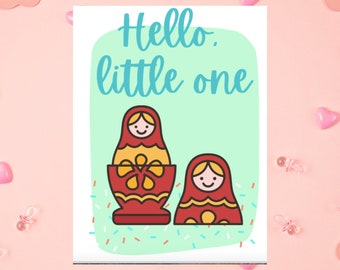 Digital - New Baby Nesting Doll Card - Funny Baby Shower Card - Matrioshka Doll