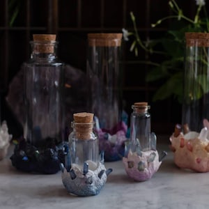 Quartz Crystal bottle, spell bottle, spell jar, witch bottle