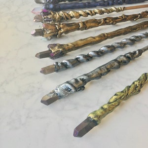 Real quartz crystal wands