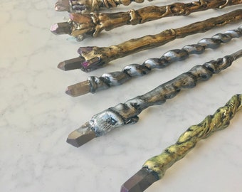 Real quartz crystal wands