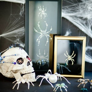 Beaded sparkly spider Halloween decor