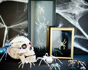 Beaded sparkly spider Halloween decor
