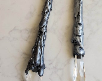 Crystal Drip Wand, silver wand, crystal wand, witch wand, fairy wand, unicorn wand