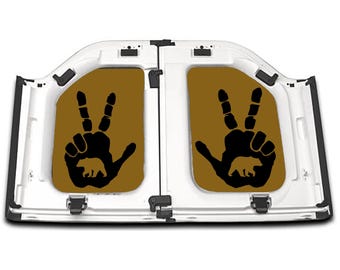 Bear Paw Peace Sign Jeep Headliner Customization (Made in USA)