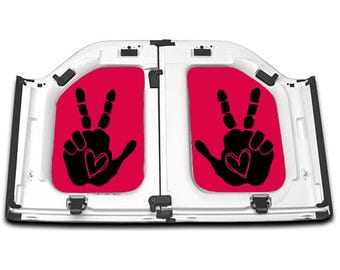 Jeep Wrangler Headliner: Peace Sign Heart Design, Customizable Colors