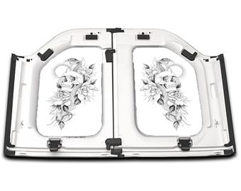 Jeep Wrangler Gladiator Headliners: Snake Skull Floral Design, UV-Resistant PVC Freedom Panels