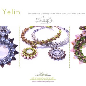 bead pattern / tutorial / instruction -NY222 - Yelin - two sided pendant with unique bail and spiral -Pdf instruction for personal use only