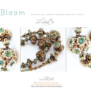 bead pattern / tutorial / instruction -NY261- Bloom -Necklace with 4 different beaded beads -Pdf instruction for personal use only