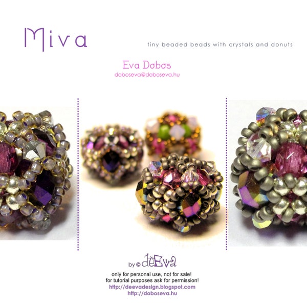 bead pattern / tutorial / instruction - BB Miwa - beaded bead - pdf instruction only for personal use only