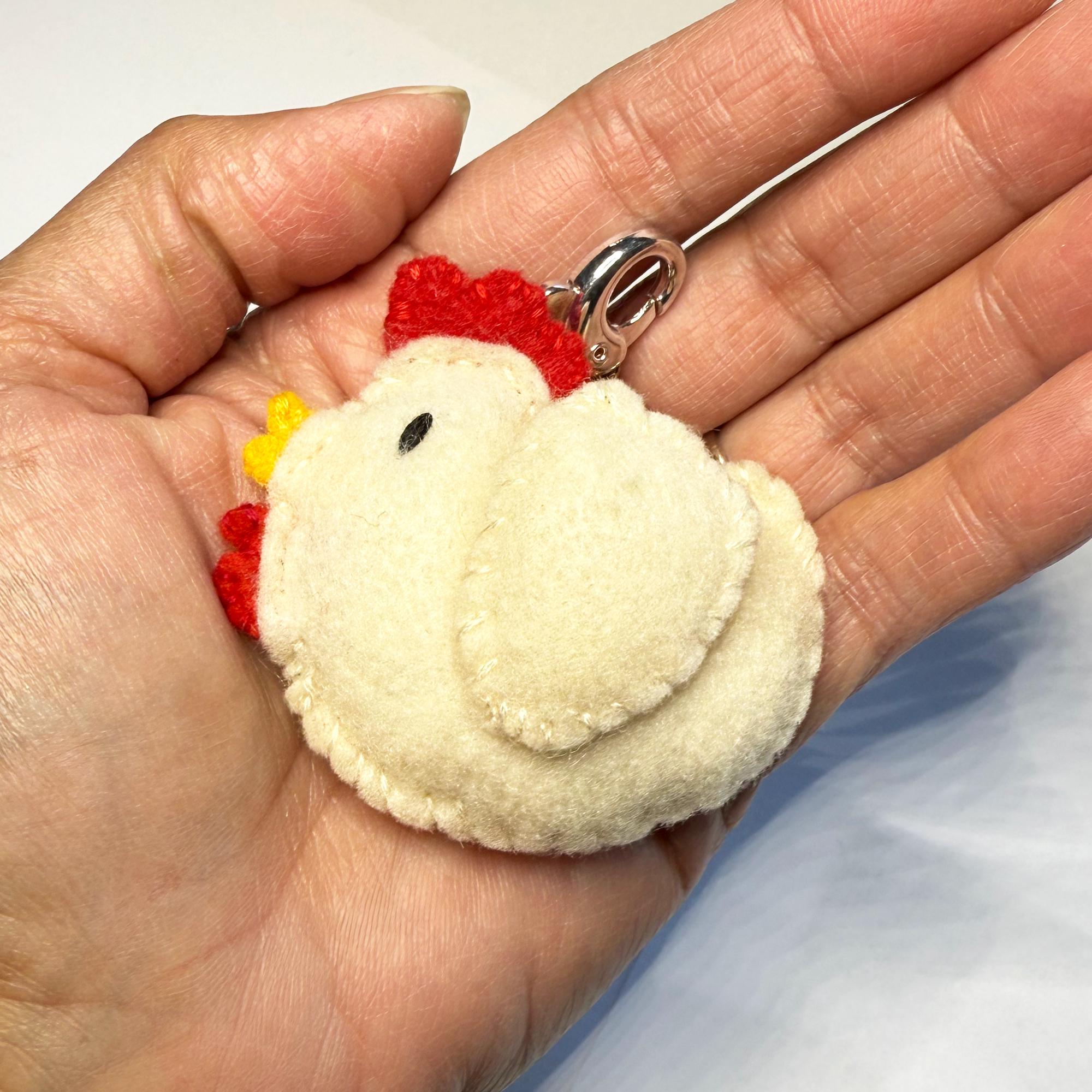 Ivory Keychain Small Felt Ivory Chicken Keychain - Etsy