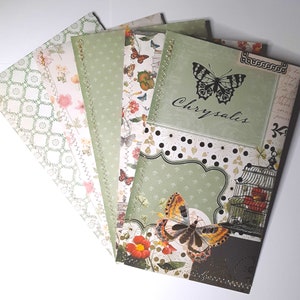 buste postali di carta grandi - verde primavera - farfalla - floreale