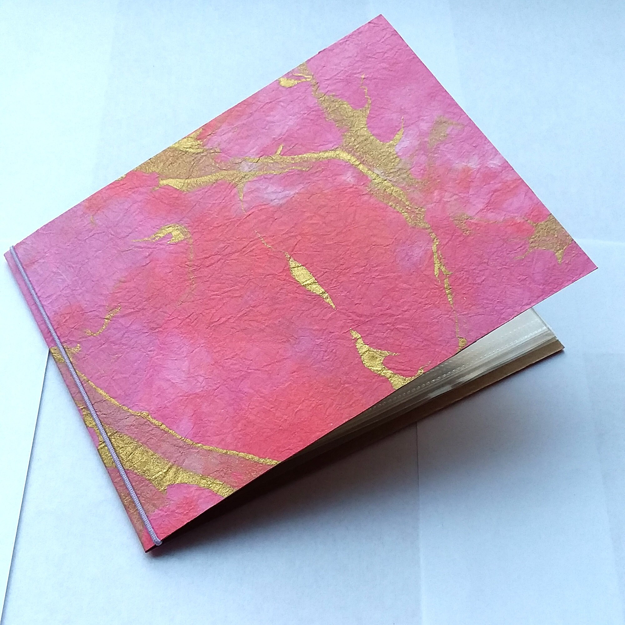 4x6 mini photo album pink and gold marbled print Etsy