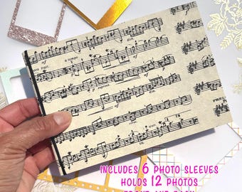 Mini album photo Notes de musique : papier Lokta, couverture en aggloméré