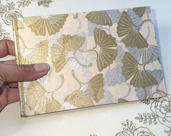 Ginko Biloba Leaves Mini Photo Album: Handmade Paper, Holds 12 Photos