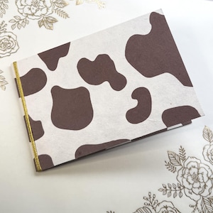 Cow Print Mini Photo Album: Handmade Lokta Paper, Holds 12 Photos