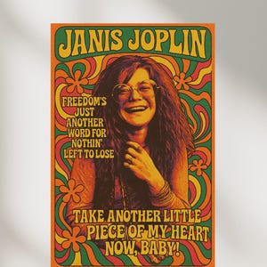 Impresión del póster de Janis Joplin "Un pedazo de mi corazón"