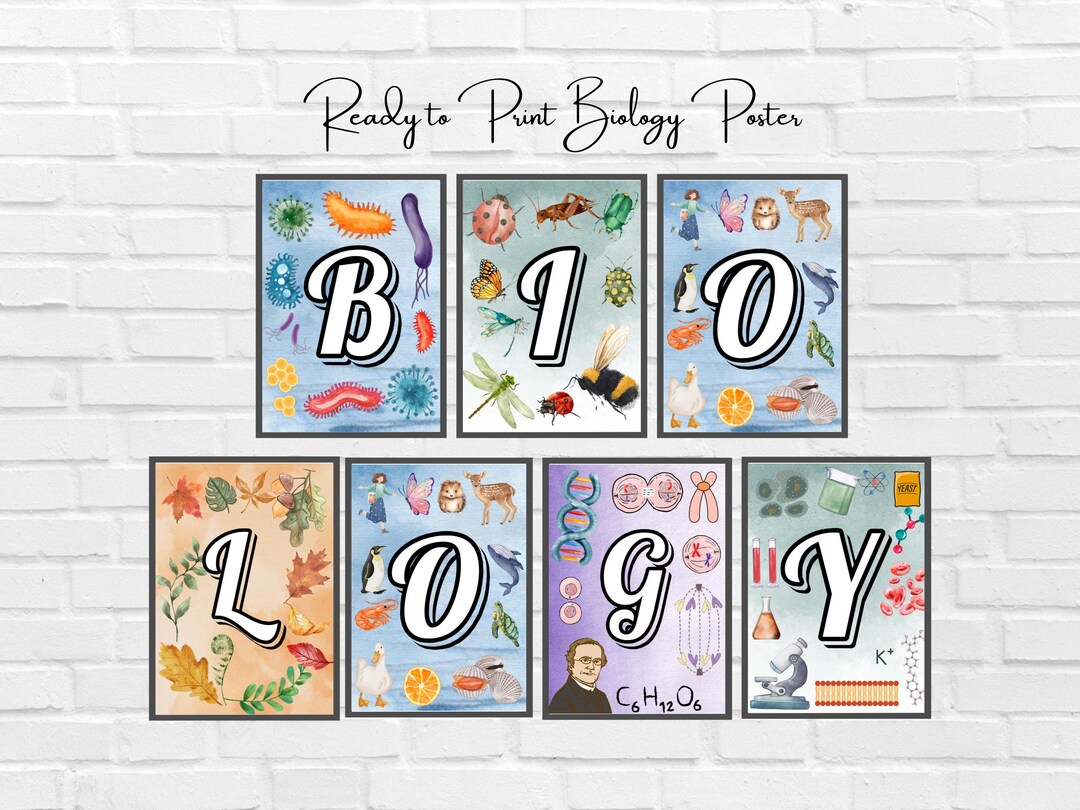 Printable Biology Sign and Poster for Classroom Wall and Door ...