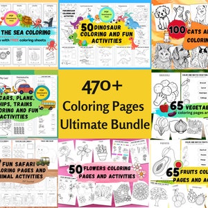 Ultimate Bundle Printable Coloring Pages for Kids, Toddlers, Preschool, Elementary, and Adult, Instant Download