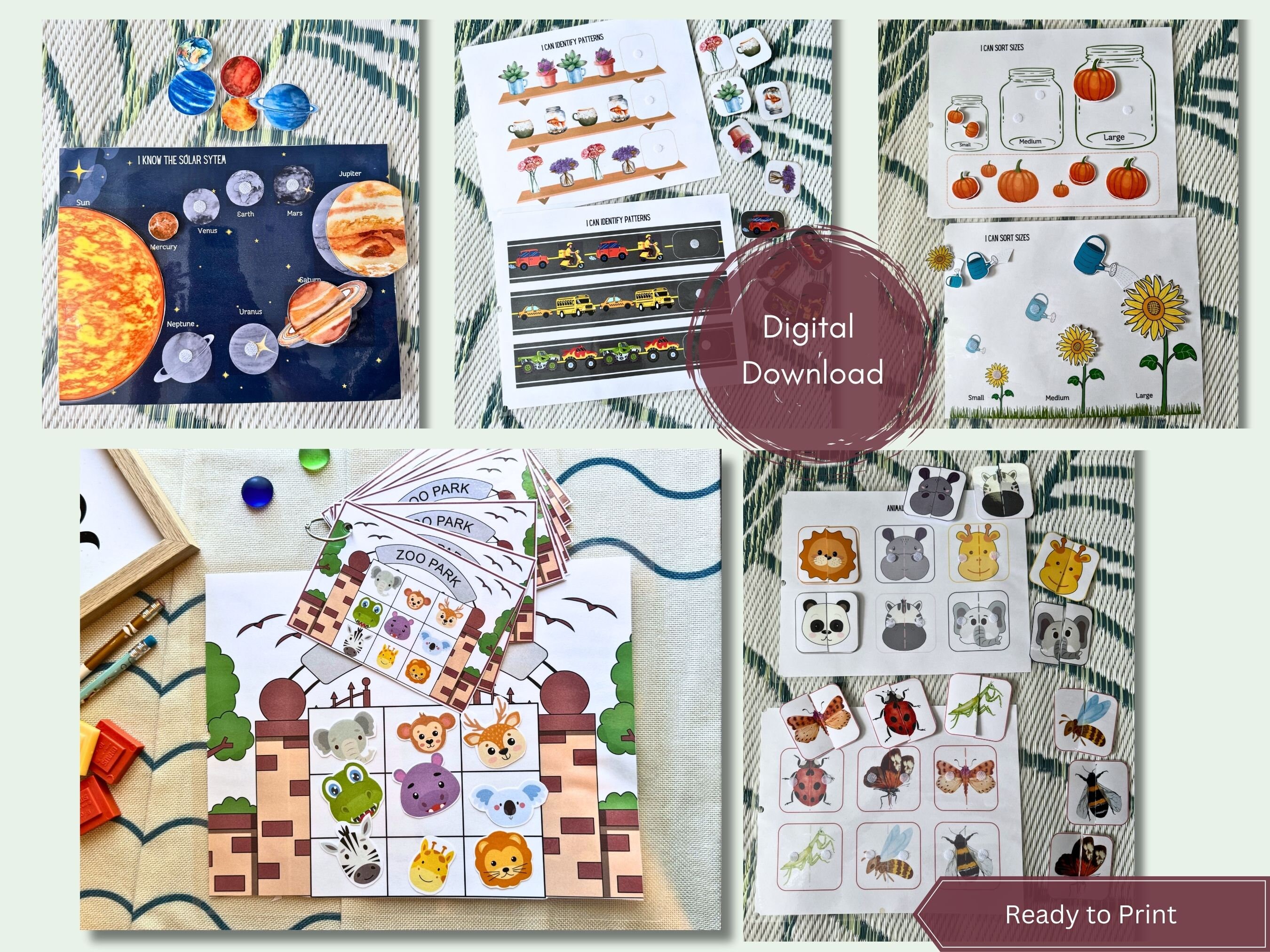 Printable Busy Books, Toddler Learning Bundle, Preschool Activities ...