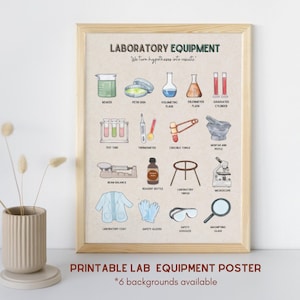 Printable Laboratory Equipment Poster | Educational Science Classroom Decor | STEM Wall Art | Laboratory Classroom Decoration | Digital