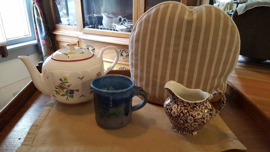 Brown Striped Linen English Tea Cozy Etsy