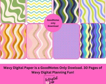 Papier numérique ondulé ! GoodNotes uniquement à télécharger !! 30 pages de plaisir !