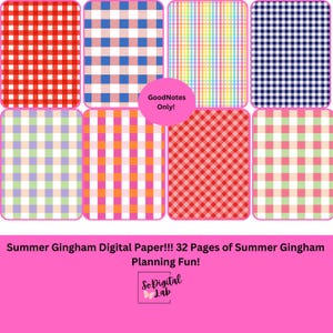 Sommer Vichy-Karo Digitales Papier! GoodNotes Nur!!! Verwenden Sie, um jede Art von Brotaufstrich zu erstellen.
