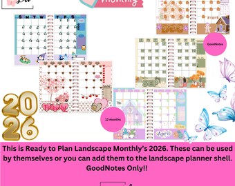 R2P Landscape Monthly’s! GoodNotes Only!