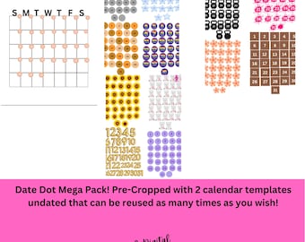 Date Dot Mega Pack. Goodnotes Only PRECROPPED!