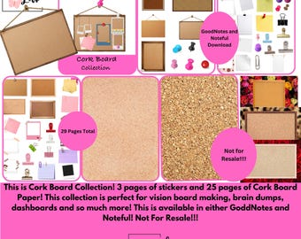 Cork Board Collection! GoodNotes or Noteful Download!! 29 Pages!!! Not for Resale!!