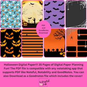 Digitaal Halloween-papier! PDF- en GoodNotes-download! 35 pagina&#39;s papier!!!