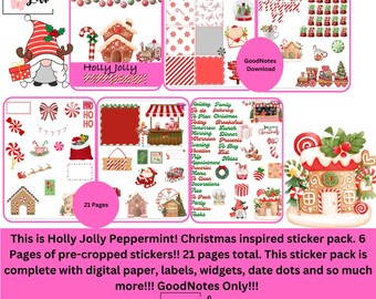 Holly Jolly Peppermint! GoodNotes Only!!! 21 Pages!! Pre-cropped