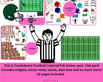 Touchdown! GoodNotes Only!! Pre-Cropped!!!