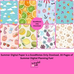 Summer Digital Paper. GoodNotes Only!!!! 30 Pages of Digital Paper
