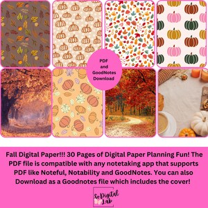 Digitaal papier voor de herfst! PDF en GoodNotes downloaden! 30 pagina&#39;s