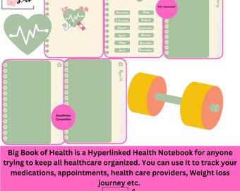 Big Book of Health!!! PDF Download!! Compatible with GoodNotes, Noteful, Notability and any other digital app that supports PDF upload.