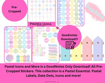 Pastel Icons and More! GoodNotes Only Download!!! Pre-Cropped