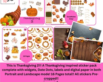 Thanksgiving 2! All stickers Precropped!! 16 Pages!!
