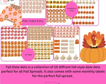 Fall Date Dots! GoodNotes Only!! Pre-cropped!!