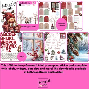 Winterberry Gnomes!!! Pre-cropped! Available in Noteful and GoodNotes!!