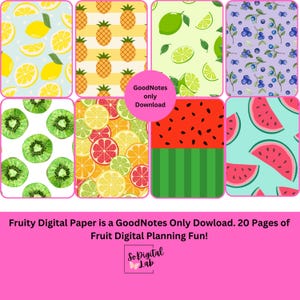 Carta digitale alla frutta! 20 pagine di carta digitale alla frutta!!! Solo download GoodNotes!!!